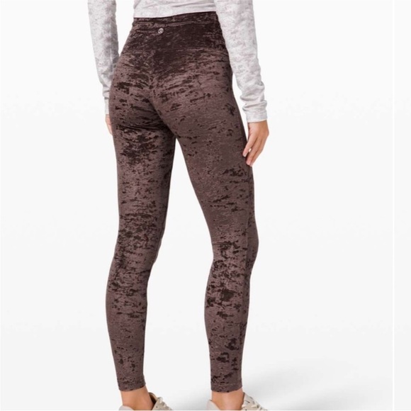 Lululemon Wunder Lounge High-Rise Tight 28" Crushed Velvet Special Edition Brown - Picture 2 of 16